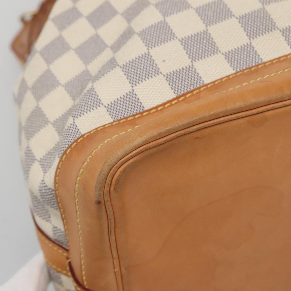 Louis Vuitton Noe Handbag Damier White Canvas Shoulder Bag Bag (Pre-Owned)