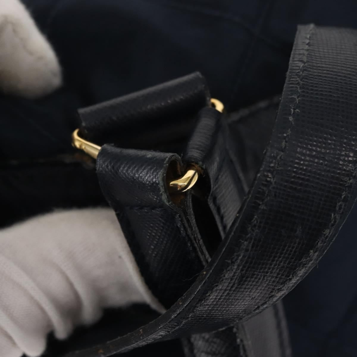 Prada Buckle Backpack Quilted Tessuto Navy Nylon Backpack Bag (Pre-Owned)