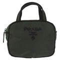 Prada Vintage Handbag Tessuto Khaki Nylon Handbag (Pre-Owned)