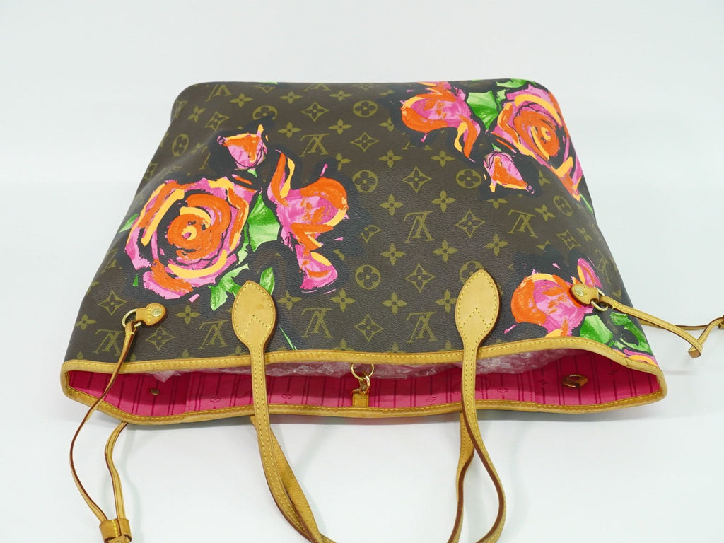 Louis Vuitton Neverfull Tote Limited Edition Monogram Roses Brown Canvas Tote Bag Bag (Pre-Owned)