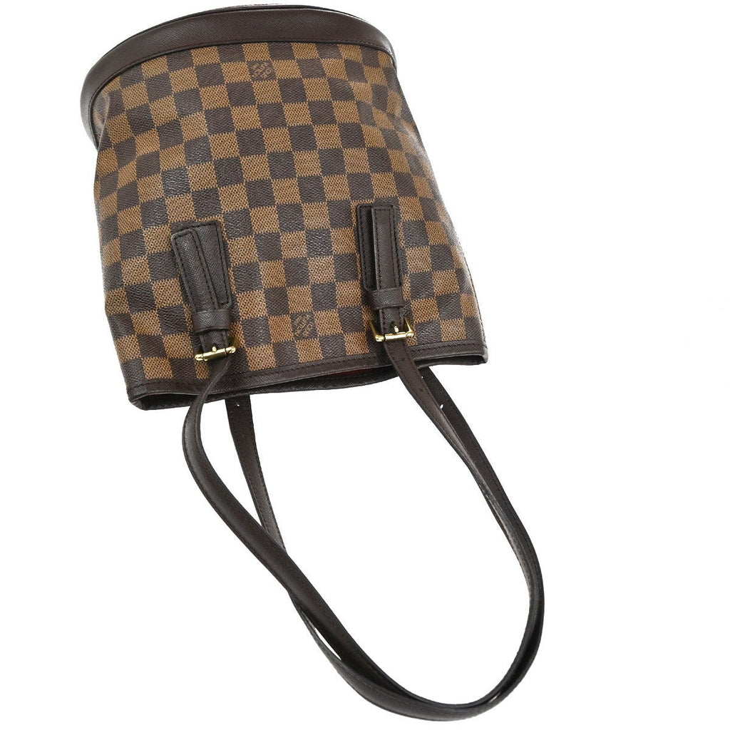 Louis Vuitton Marais Bucket Bag Damier Brown Leather Shoulder Bag Bag (Pre-Owned)