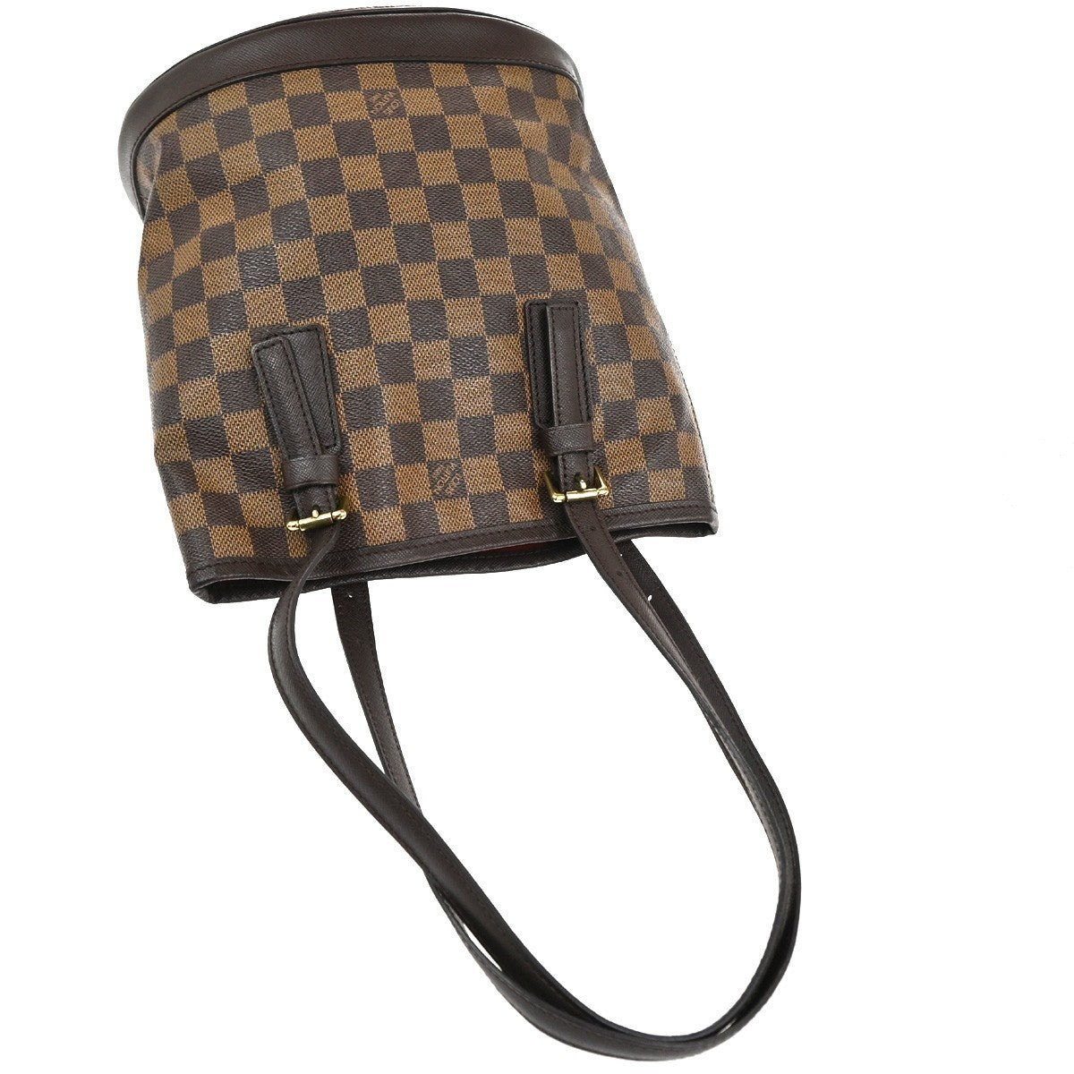 Louis Vuitton Marais Bucket Bag Damier Brown Leather Shoulder Bag Bag (Pre-Owned)
