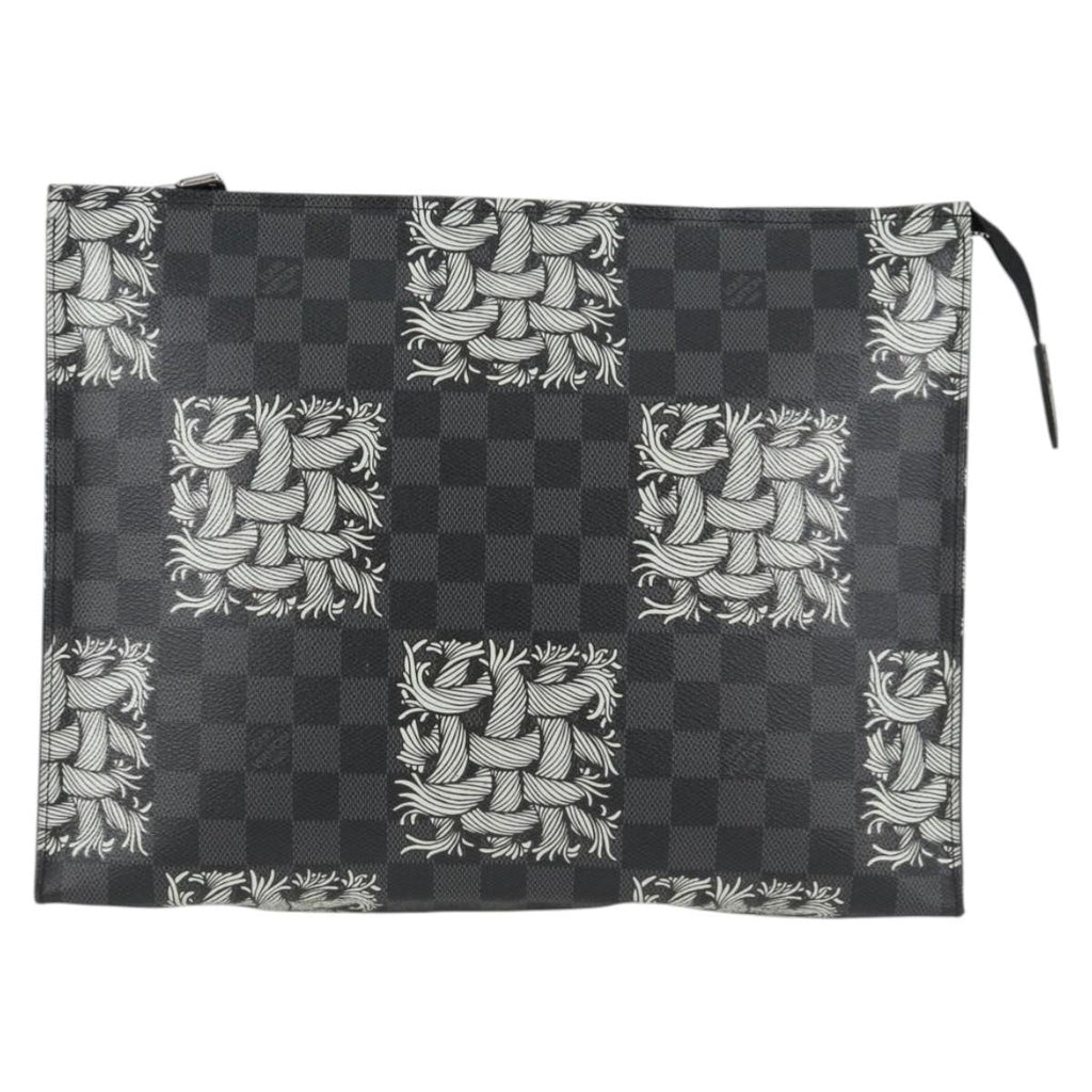 Louis Vuitton Pochette Voyage Limited Edition Nemeth Damier Graphite Black Canvas Clutche & Pouche Bag (Pre-Owned)