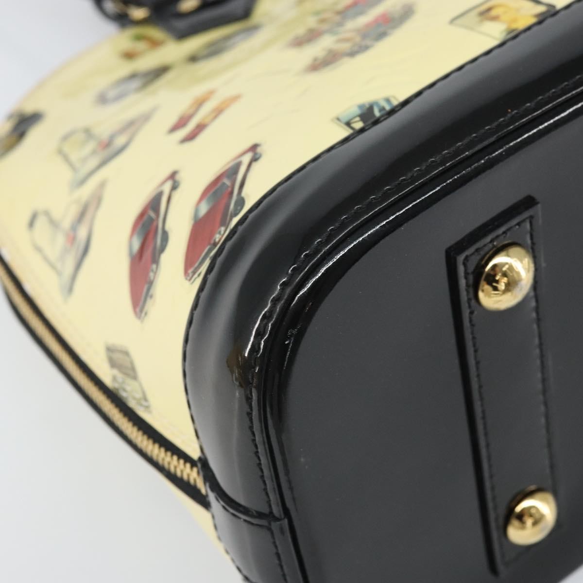 Louis Vuitton Alma Handbag Limited Edition Stickers Monogram Vernis White Patent_Leather Handbag (Pre-Owned)