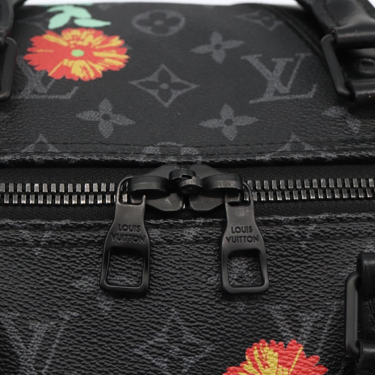 Louis Vuitton Keepall Bandouliere Bag Limited Edition Foliage Monogram Eclipse Black Canvas Travel Bag Bag (Pre-Owned)