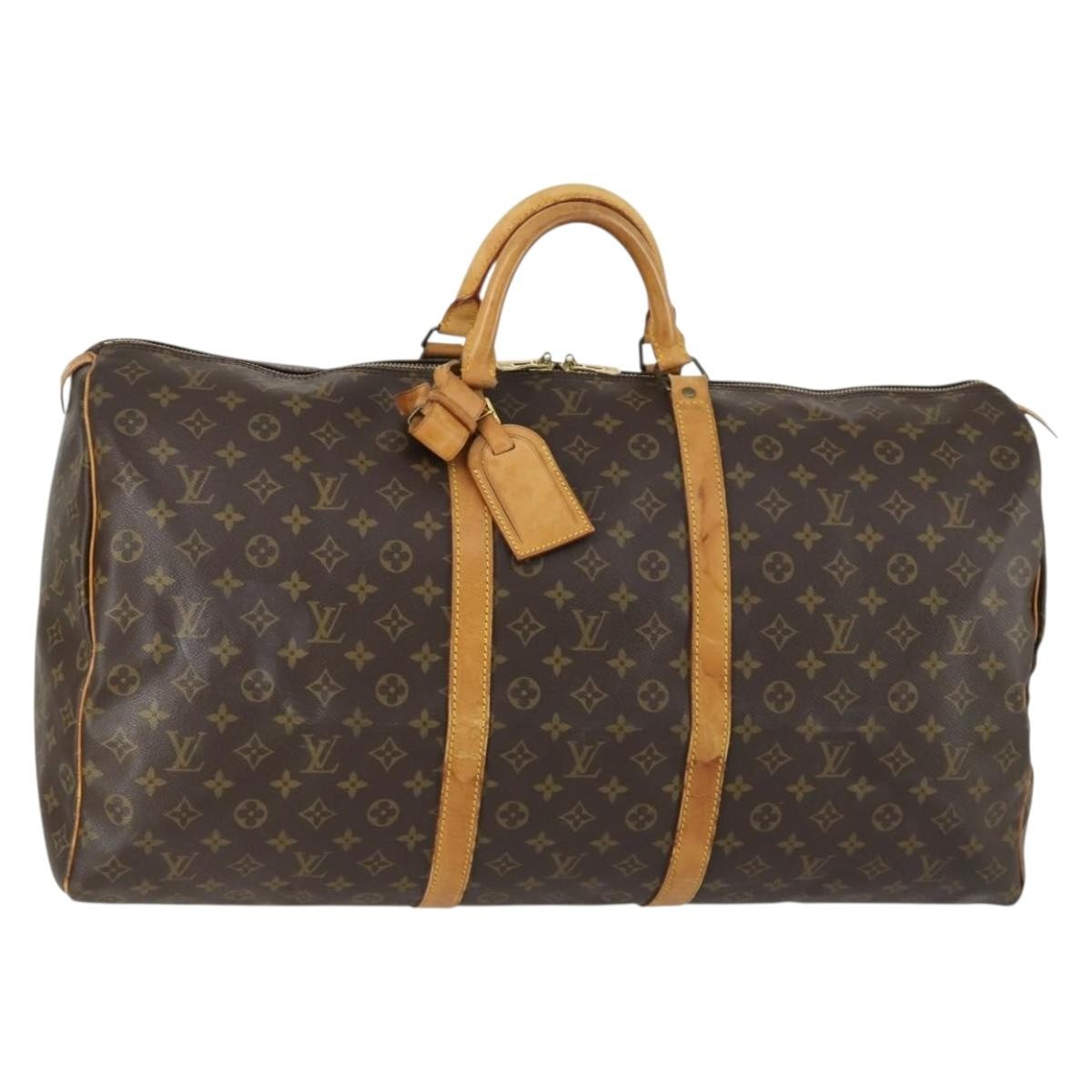 Louis Vuitton Keepall Bag Monogram Canvas Brown Canvas Travel Bag Bag (Pre-Owned)