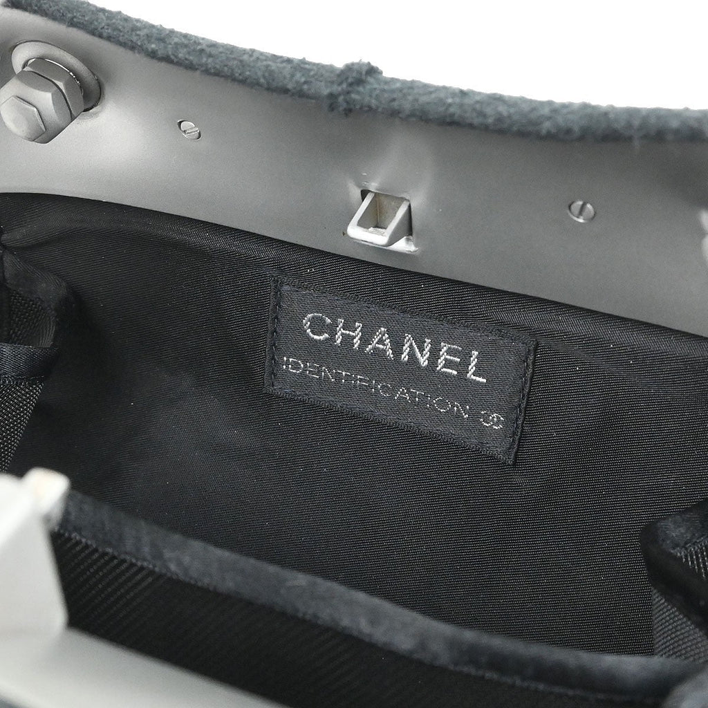 Chanel Millennium Shoulder Bag Felt Gray Canvas Shoulder Bag Bag (Pre-Owned)