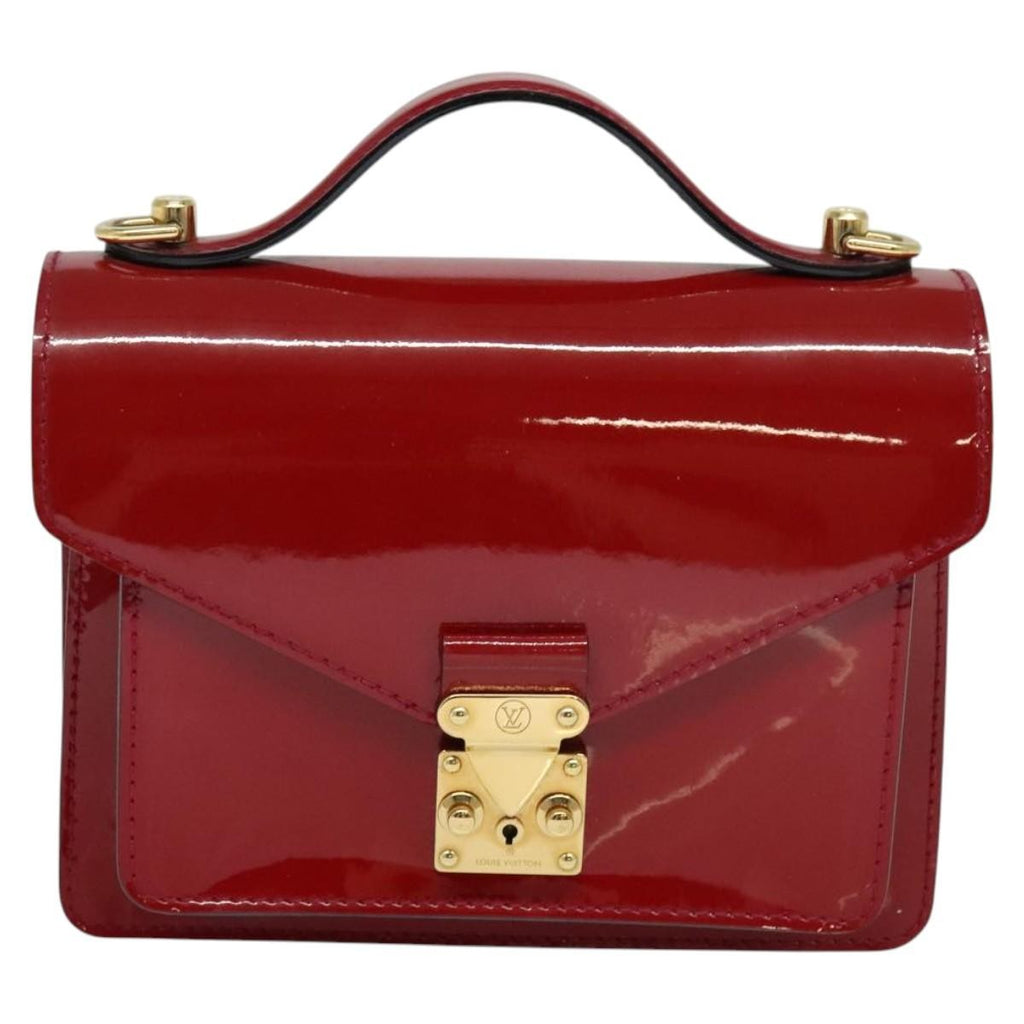 Louis Vuitton Monceau Handbag Vernis Red Patent_Leather Handbag (Pre-Owned)