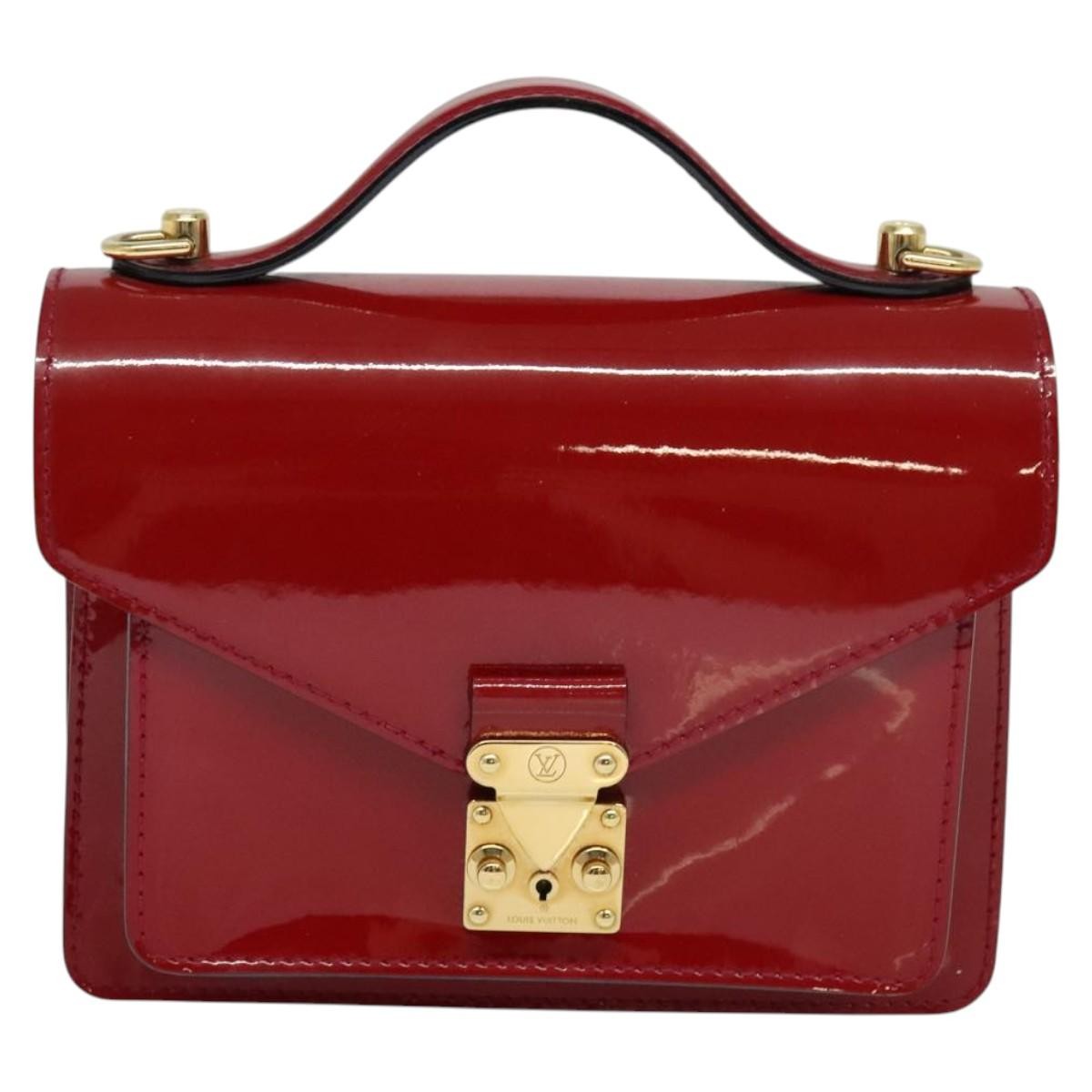 Louis Vuitton Monceau Handbag Vernis Red Patent_Leather Handbag (Pre-Owned)