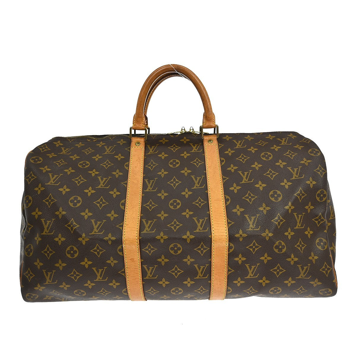 Louis Vuitton Keepall Bag Monogram Canvas Brown Canvas Travel Bag Bag (Pre-Owned)