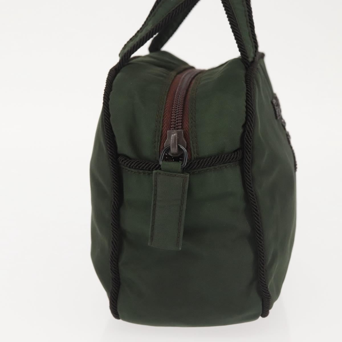 Prada Vintage Handbag Tessuto Khaki Nylon Handbag (Pre-Owned)