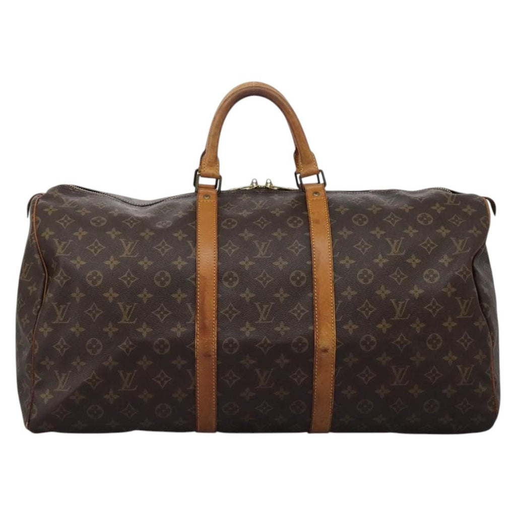 Louis Vuitton Keepall Bag Monogram Canvas Brown Canvas Travel Bag Bag (Pre-Owned)