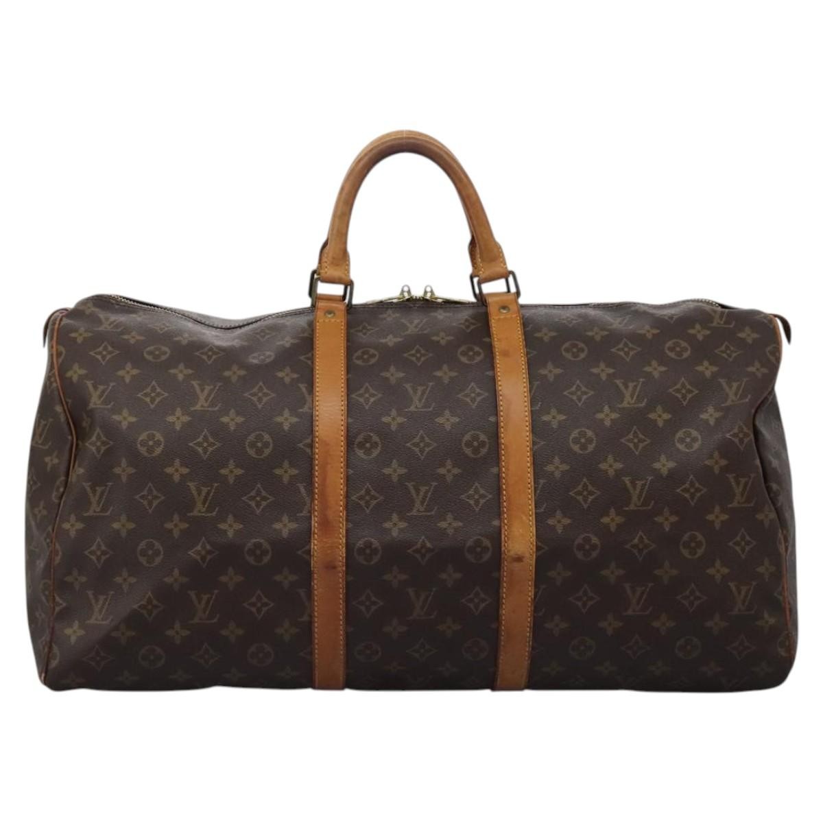 Louis Vuitton Keepall Bag Monogram Canvas Brown Canvas Travel Bag Bag (Pre-Owned)
