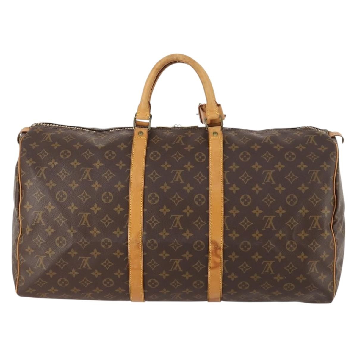 Louis Vuitton Keepall Bag Monogram Canvas Brown Canvas Travel Bag Bag (Pre-Owned)