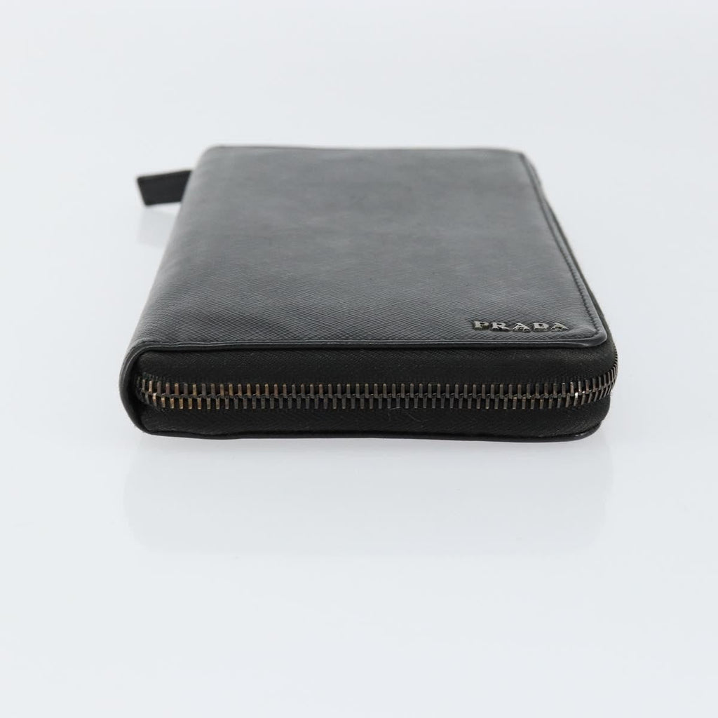 Prada Saffiano Wallet Leather Black Leather Wallets Accessory (Pre-Owned)