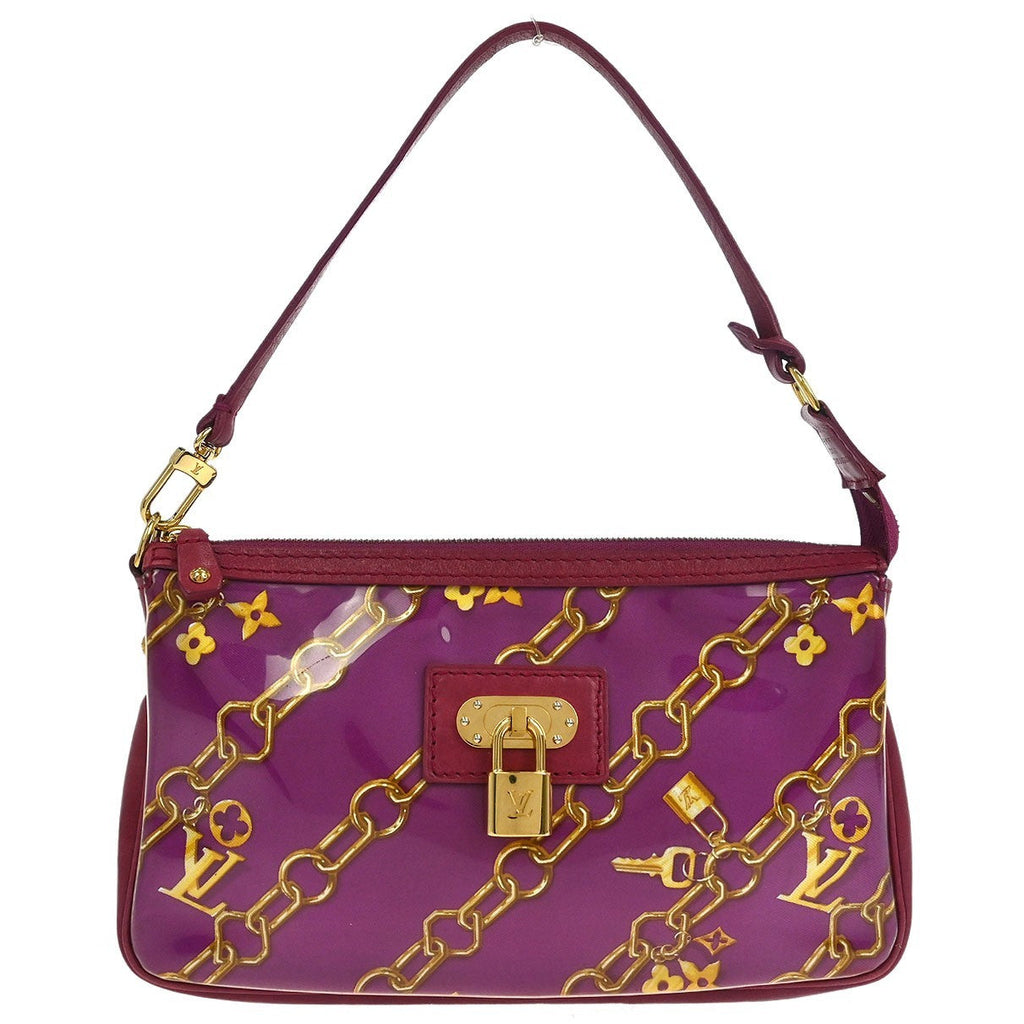 Louis Vuitton Charms Pochette Pvc Over Printed Silk Pink Pvc Clutche & Pouche Bag (Pre-Owned)