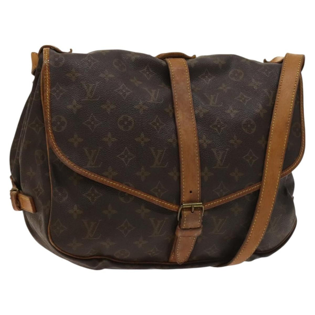Louis Vuitton Saumur Handbag Monogram Canvas Brown Canvas Shoulder Bag Bag (Pre-Owned)