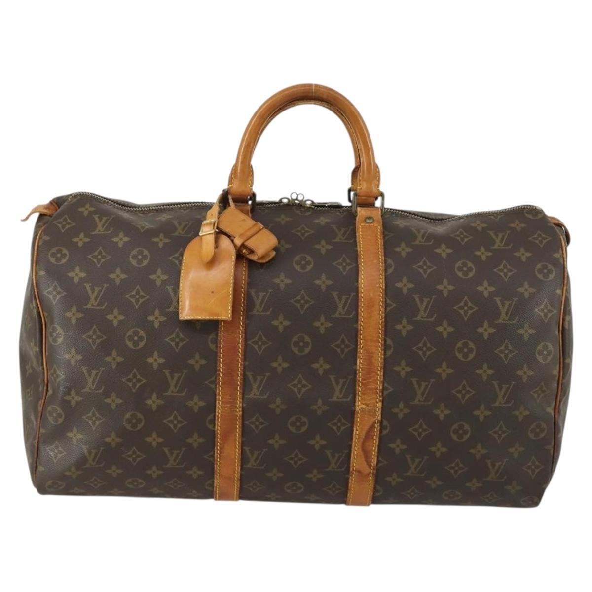 Louis Vuitton Keepall Bag Monogram Canvas Brown Canvas Travel Bag Bag (Pre-Owned)