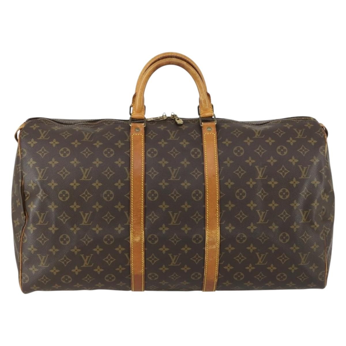 Louis Vuitton Keepall Bag Monogram Canvas Brown Canvas Travel Bag Bag (Pre-Owned)