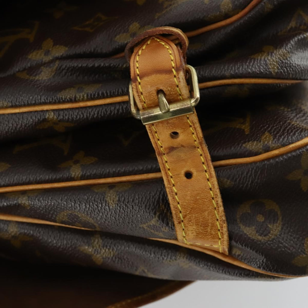 Louis Vuitton Saumur Handbag Monogram Canvas Brown Canvas Shoulder Bag Bag (Pre-Owned)