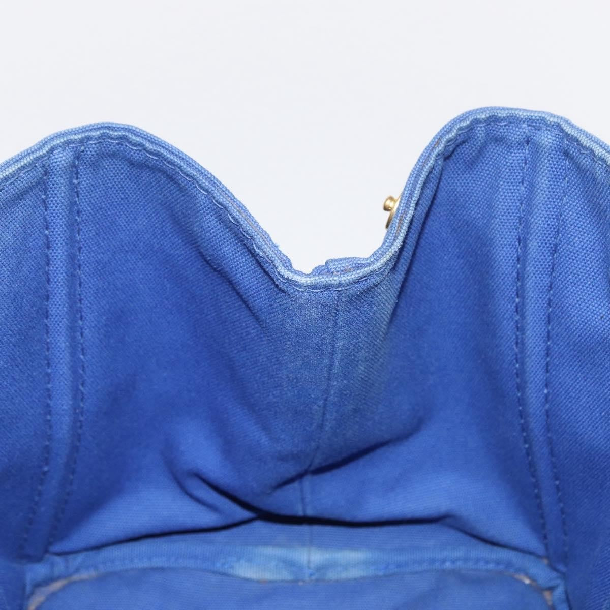 Prada Canapa Open Tote Canvas Blue Canvas Tote Bag Bag (Pre-Owned)