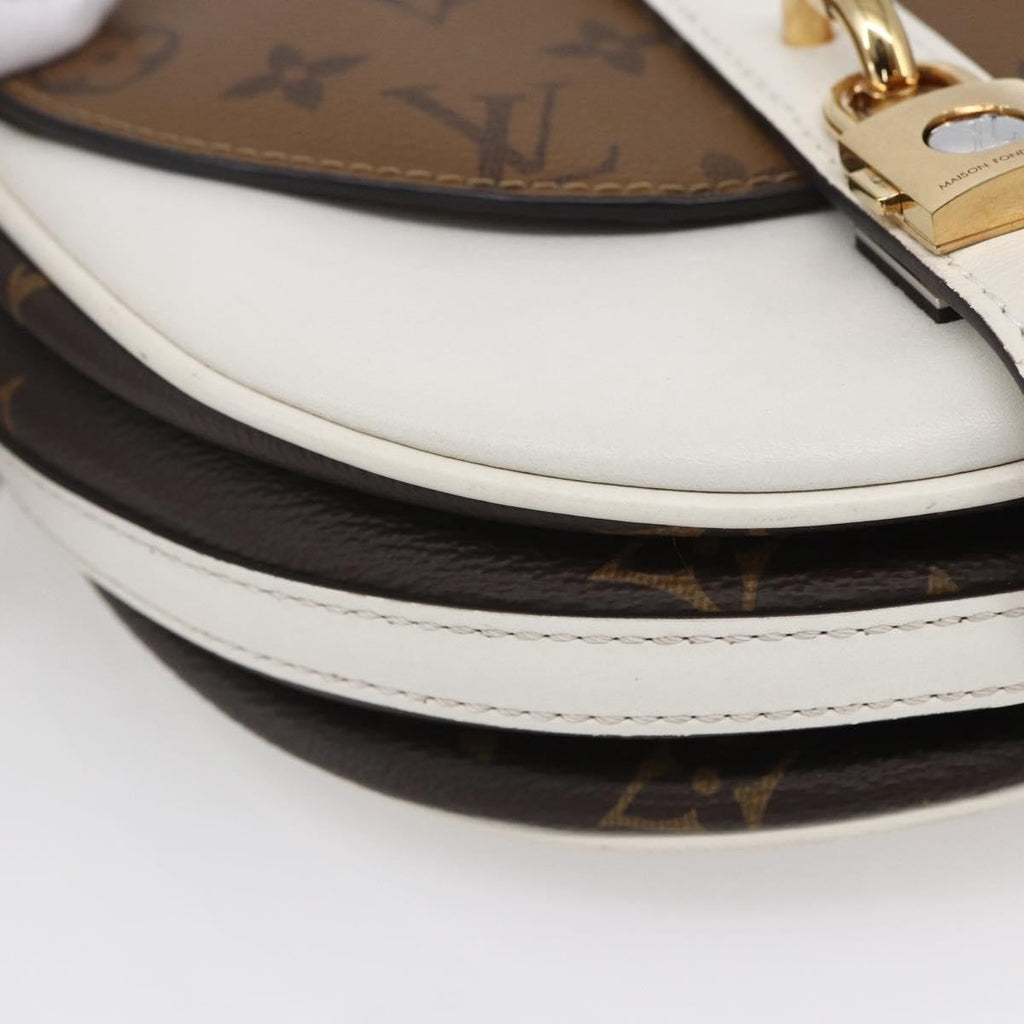 Louis Vuitton Chantilly Lock Handbag Reverse Monogram Canvas And Leather White Leather Shoulder Bag Bag (Pre-Owned)
