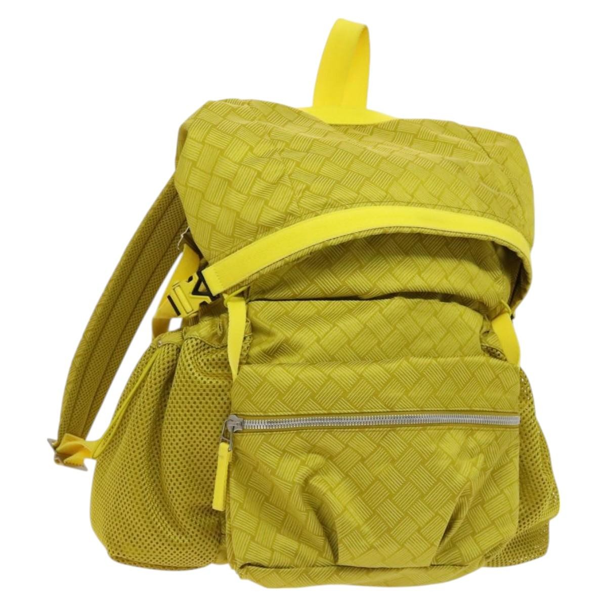 Bottega Veneta Vintage Backpack Nylon Yellow Nylon Backpack Bag (Pre-Owned)