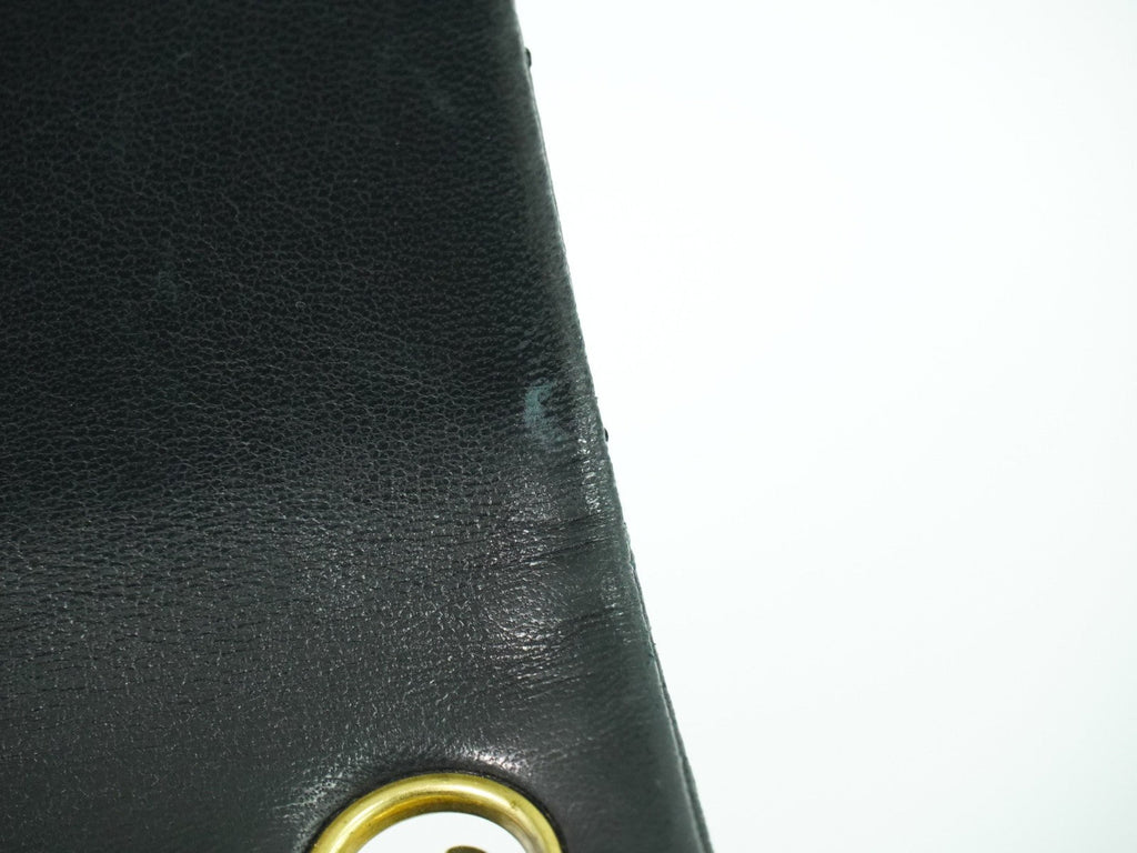 Chanel Vintage Square Classic Single Flap Bag Quilted Leather Black Leather Handbag (Pre-Owned)