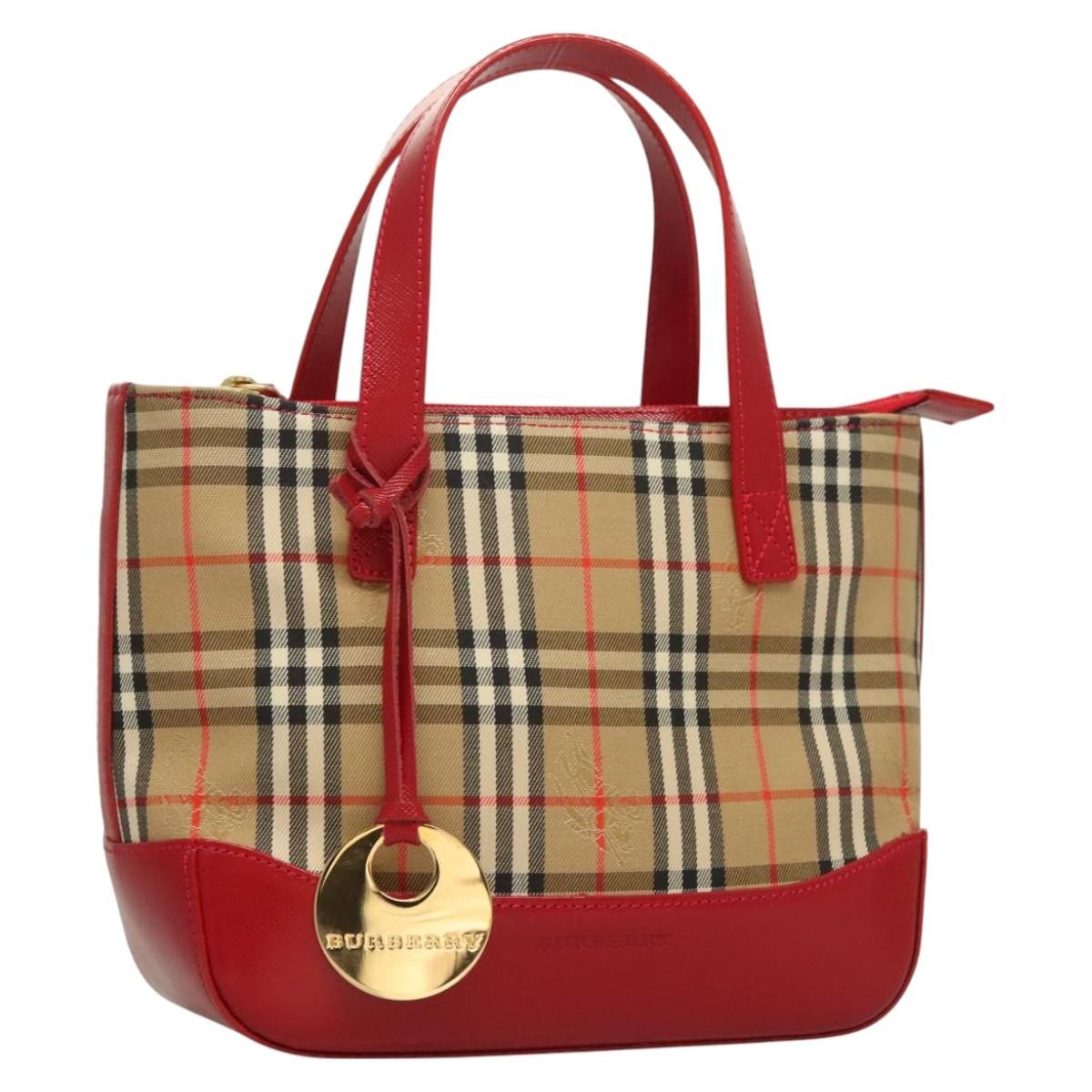 Burberry Nova Check Handbag Nova Check Canvas And Leather Beige Canvas Handbag (Pre-Owned)