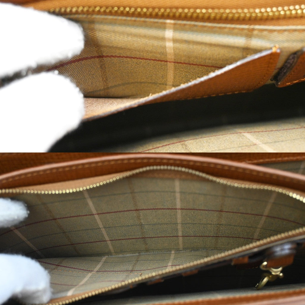 Burberry Dk88 Briefcase Bag Leather Brown Leather Briefcase Bag (Pre-Owned)