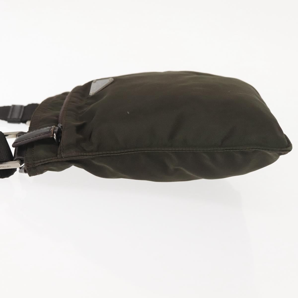 Prada Front Pocket Messenger Bag Tessuto Khaki Nylon Shoulder Bag Bag (Pre-Owned)