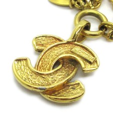 Chanel Vintage Quilted Cc Pendant Necklace Metal Gold Gold_Plated Necklace Jewelry (Pre-Owned)