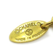 Chanel Vintage Quilted Cc Pendant Necklace Metal Gold Gold_Plated Necklace Jewelry (Pre-Owned)