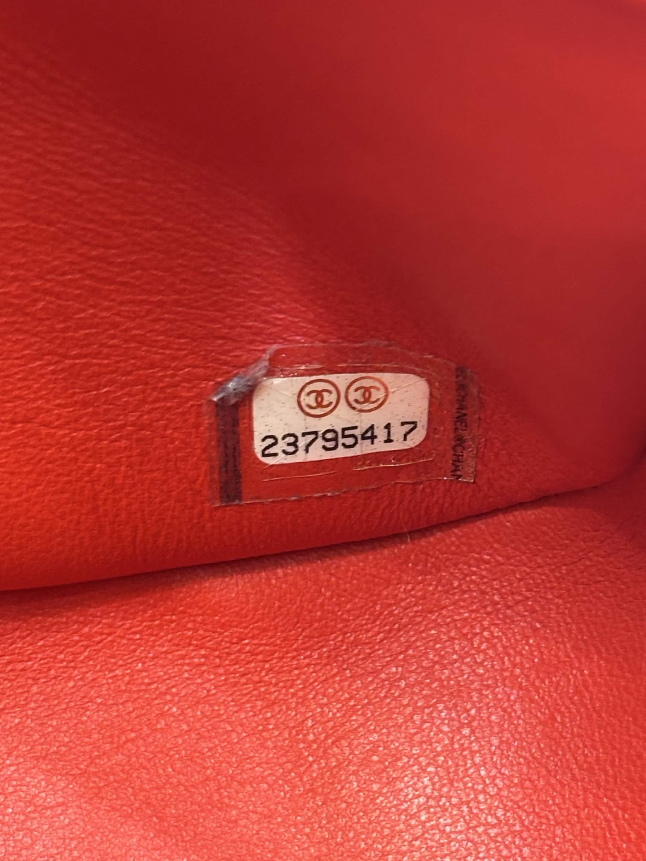 CHANEL RED PYTHON FLAP BAG
