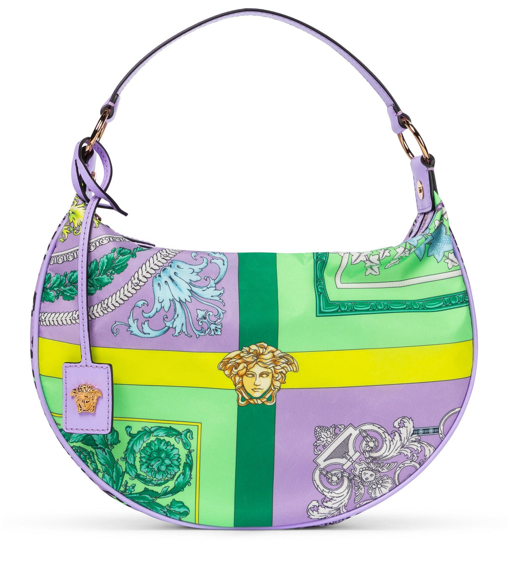 VERSACE Mixed Print Hobo Bag In Oro